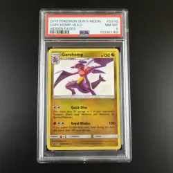PSA 8 Garchomp SV40/SV94 Pokemon Hidden Fates Holo Card - Image 1