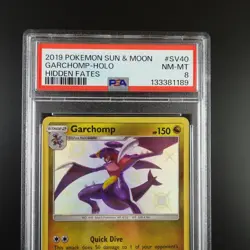 PSA 8 Garchomp SV40/SV94 Pokemon Hidden Fates Holo Card - Image 2