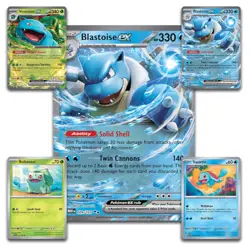 Pokemon 151 Blooming Waters Blastoise Ex Jumbo Promo + All Additional Cards - Image 1
