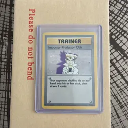 Pokemon card TCG Imposter Professor Oak Base Set 73/102 Unlimited Rare - HP - Image 1