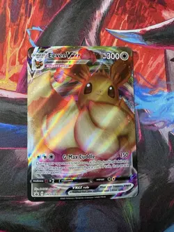 Pokemon Eevee VMAX SWSH087 Promo Full Art Holo 300 HP G-Max Cuddle Card - Image 2