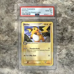 Pokemon Raichu EX Holon Phantoms 51/110 PSA 10 Gem Mint Graded Card 2006 - Image 1