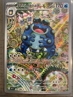 Pokemon Seismitoad Full Art Illustration Rare Holo SV: Black Bolt 105/086 Card - Image 3
