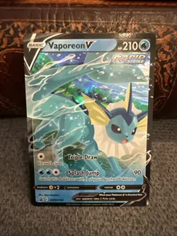 Pokemon Vaporeon v TCG Sword & Shield Promo Card SWSH150 - Image 1