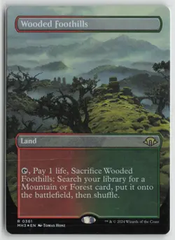 Wooded Foothills (Borderless) LP Foil 361 Modern Horizons 3 Magic: The Gathering - Image 1