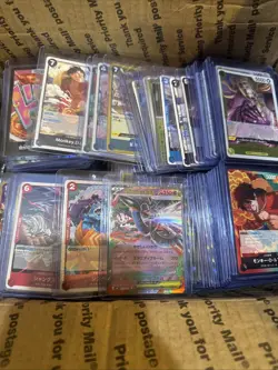 MASSIVE ONE PIECE/POKEMON LOT! 87 TOP LOADERS! 800+CARDS! SEVERAL MONKEY CARDS! - Image 1