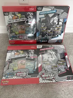 Pokemon Black Bolt White Flare 2-Pack Poster Binder Box Scarlet & Violet 2 Set - Image 1