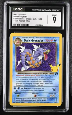 2021 Pokemon Celebrations Classic Coll 8/82 Dark Gyarados Team Rocket Holo CGC 9 - Image 1