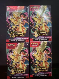Pokemon TCG Mega Evolution Ascended Heroes Booster Bundles - LOT OF 4 - Image 1