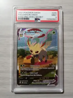 2021 POKEMON SWORD & SHIELD EVOLVING SKIES SECRET FULL ART/LEAFEON VMAX PSA 9 - Image 1