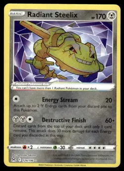 Pokemon TCG SWSH11: Lost Origin #124/196 Radiant Steelix DMG - Image 1