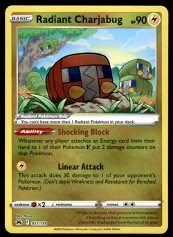 Pokemon TCG Crown Zenith #051/159 Radiant Charjabug NM - Image 1