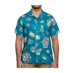 2025 Pokemon Center Medium Tropical Alolan Exeggutor & Friends Button Up Shirt - Image 1