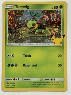 Pokemon Turtwig 4/25 Holo 25th Anniversary McDonald's Promo NM - Image 1