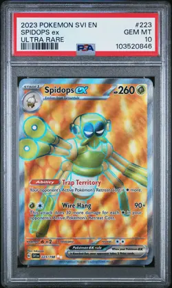 2023 POKEMON SVI EN #223 SPIDOPS EX ULTRA RARE PSA 10 SCARLET & VIOLET - Image 2