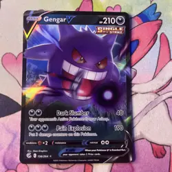 Pokemon Gengar V 156/264 Swsh08: Fusion Strike Holo Near Mint - Image 1