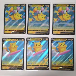 Pokemon Celebrations Surfing Pikachu V, Flying Pikachu V Holo Lot (6) - Image 1