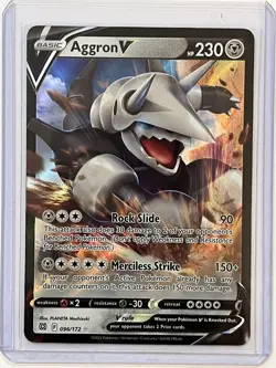 Pokemon Brilliant Stars Aggron V Full Art Holo Ultra Rare 96/172 NM/Mint - Image 1