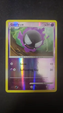 Pokemon Gastly 82/130 Diamond and Pearl Reverse Holo LP - Image 1