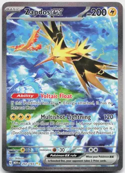Zapdos ex 202/165 Special Illustration Rare 151 Pokemon Near Mint - Image 1