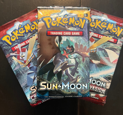 Pokemon TCG -Lof of 1 Sun and Moon Base Set Booster Pack & 2 Crimson Invasion - Image 1