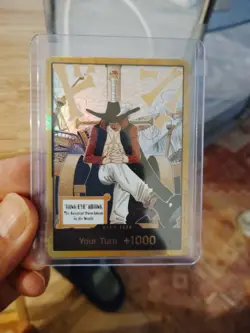 One Piece TCG Gold Frame DON!! Dracule Mihawk OP14 ENGLISH - Image 3