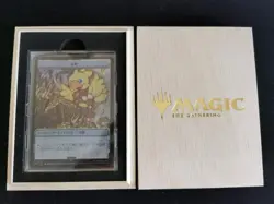 Treasure Token Stainless limited Promo w/wooden box Final Fantasy MTG used - Image 1