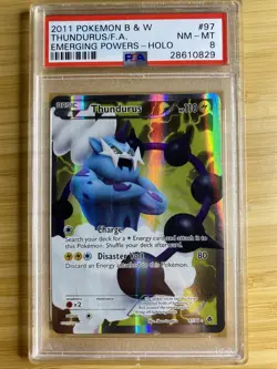 Pokemon 2011 Black & White Emerging Powers Thundurus #97/98 PSA 8 - Image 1