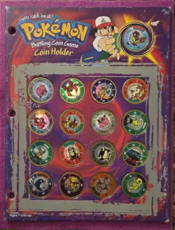Hasbro Vintage Pokemon Battling Coin Game 52 Coins With Original Sheets - RARE - Image 2