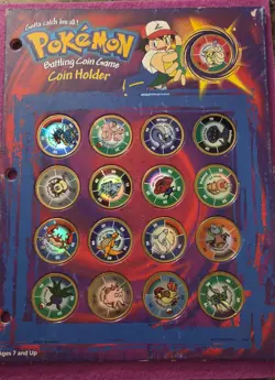 Hasbro Vintage Pokemon Battling Coin Game 52 Coins With Original Sheets - RARE - Image 5