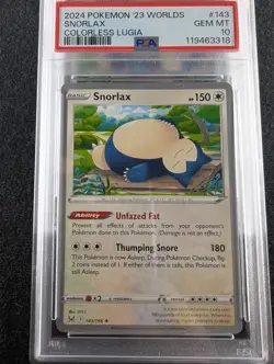 PSA 10 Snorlax 143/196 Worlds 2023 Colorless Lugia Pokemon 📈POP 21 Sequential - Image 3