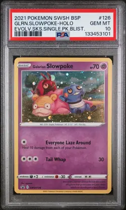 Pokemon Slowpoke Evolving Skies Blister Pk. Black Star Holo Promo SWSH126 PSA 10 - Image 1