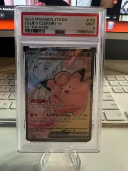 PSA 9 Lillie's Clefairy ex 173/159 Sv09: Journey Together Holo TCG Pokemon - Image 1