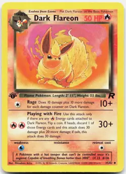 Dark Flareon 35/82 Uncommon Team Rocket Pokemon Lightly Played - Image 1