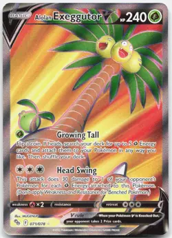 Alolan Exeggutor V 071/078 Ultra Rare Pokemon GO Pokemon Near Mint - Image 1