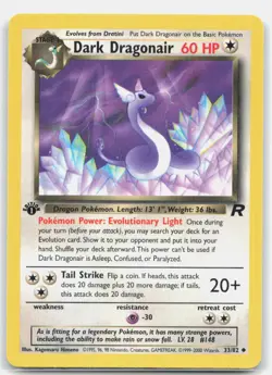 Dark Dragonair 33/82 Uncommon Team Rocket Pokemon 1st Edition Lightly Played - Image 1