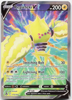 Regieleki V 175/195 Ultra Rare Silver Tempest Pokemon Near Mint - Image 1