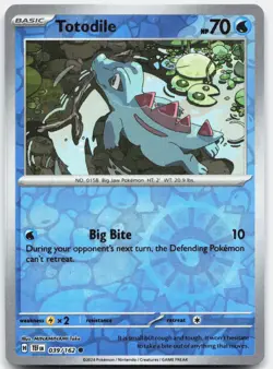Totodile 039/162 Common Temporal Forces Pokemon Reverse Holo Near Mint - Image 1