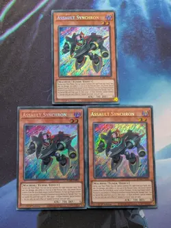 YuGiOh! Assault Synchron BLMR-EN003 x3 PLAYSET 1st Ed Secret Rare - Image 1