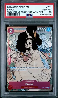 2024 ONE PIECE ENGLISH VERSION 1ST ANNIVERSARY SET #011 BROOK PSA 10 - Image 1