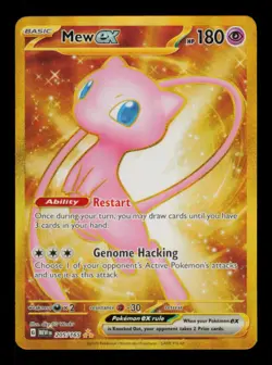 Pokemon Card Mew ex 205/165 151 English Full Art Secret Rare Gold FA EX 2023 - Image 1