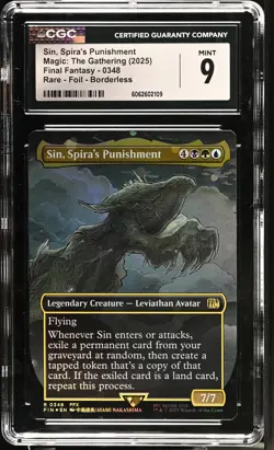 SIN, SPIRA'S PUNISHMENT Final Fantasy Borderless Foil Rare CGC 9 MTG - Image 1