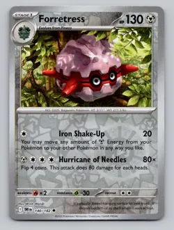 Reverse Holo Forretress 140/182 Uncommon Destined Rivals Pokemon - Image 1