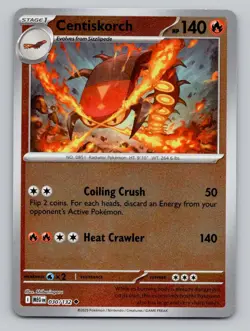Reverse Holo Centiskorch 030/132 Uncommon Mega Evolution Pokemon - Image 1