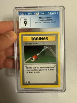 1999 Pokemon 1st Edition Shadowless Maintenance Base Set 83/102 CGC 9 Mint! WOTC - Image 2