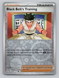 Reverse Holo Black Belt's Training 096/131 Common Prismatic Evolutions Pokemon - Image 1