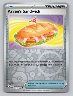 Reverse Holo Arven's Sandwich 161/182 Uncommon Destined Rivals Pokemon - Image 1