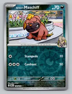 Reverse Holo Arven's Maschiff 138/182 Common Destined Rivals Pokemon - Image 1