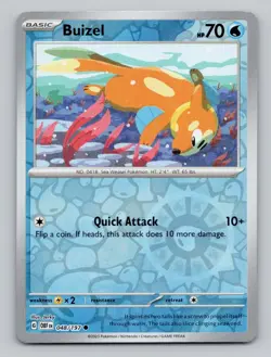 Reverse Holo Buizel 048/197 Common Obsidian Flames Pokemon - Image 1
