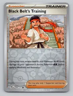 Reverse Holo Black Belt's Training 098/131 Common Prismatic Evolutions Pokemon - Image 1